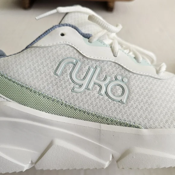 Ryka Glide Sneakers Size 11 White Mint Green Mesh Lace Up Lightweight - Picture 7 of 13